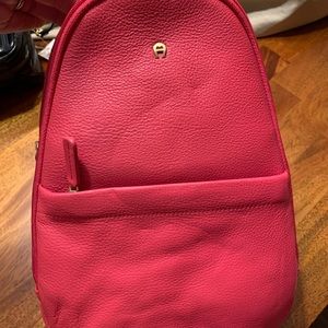 Etienne Aigner leather pink backpack purse